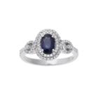 Genuine Sapphire And 1/3 Ct. T.w. Diamond 10k White Gold Ring