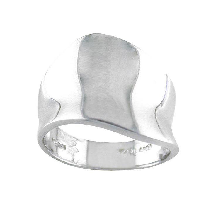 Silver-tone Concave Ring