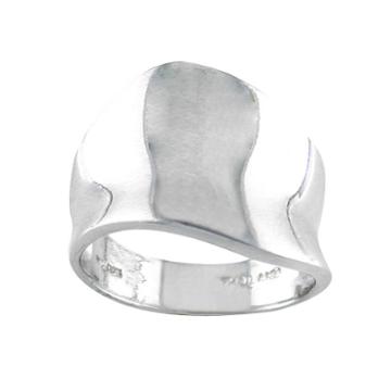 Silver-tone Concave Ring