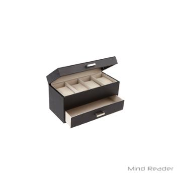 Mind Reader Watch Organizer With Drawer, Black