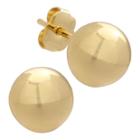 Polished Gold Over Brass Ball Stud Earrings