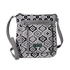 Waverly Black White Ikat Quilted Medium Crossbody Bag