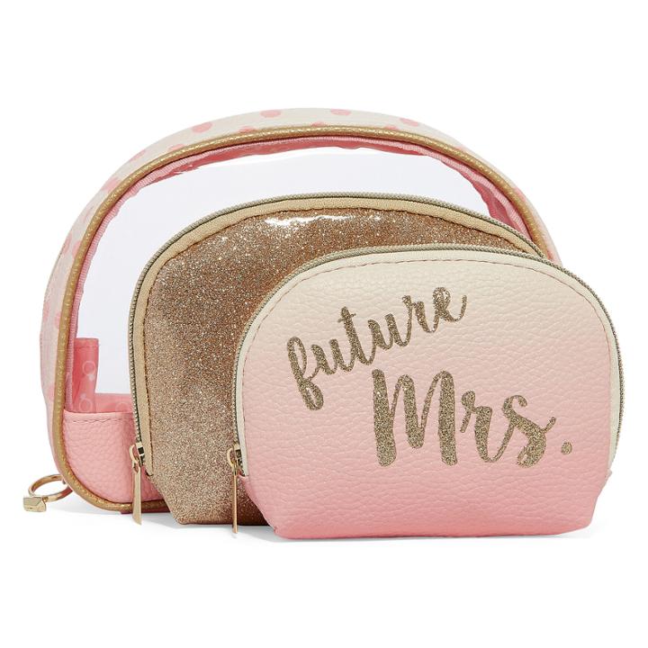 Bride To Be 3pc Makeup Bag Set