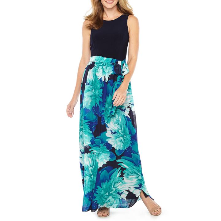 Jessica Howard Sleeveless Floral Maxi Dress