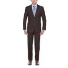 Verno Men's Brown Classic Fit Italian Styled Notched Lapel Two Piece Suit