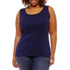 St. John's Bay Sleeveless 1x1 Rib Tank - Plus