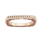 Personally Stackable 18k Rose Gold Over Sterling Silver Textured Square Ring
