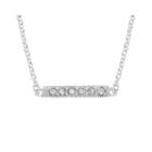 Itsy Bitsy&trade; Crystal Sterling Silver Bar Pendant Necklace