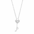 Womens 1/10 Ct. T.w. White Diamond Heart Y Necklace
