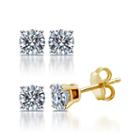 Deluxe Collection Deluxe 1 Ct. T.w. Genuine White Diamond 14k Gold 5.2mm Stud Earrings