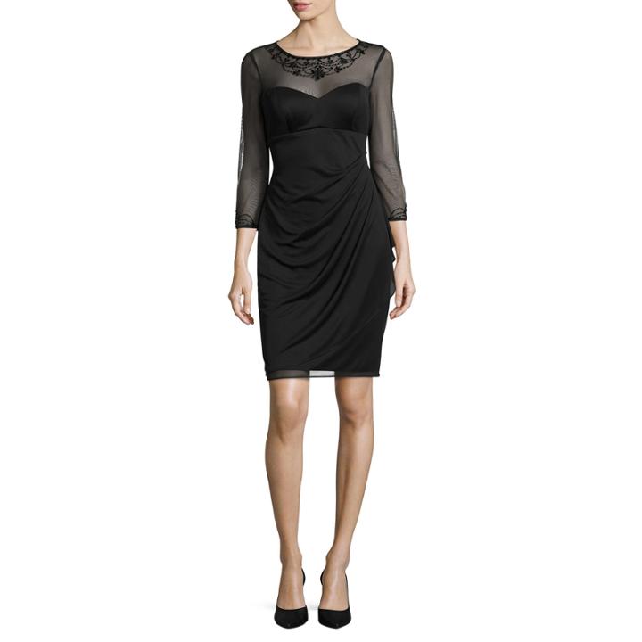 Dj Jaz 3/4 Sleeve Embellished Sheath Dress