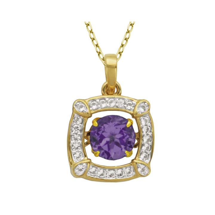 Love In Motion&trade; Genuine Amethyst And Lab-created White Sapphire Pendant Necklace