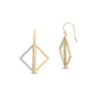 White Cubic Zirconia Gold Over Silver Drop Earrings