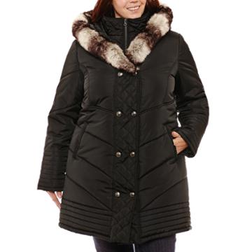 Kc Collections Heavyweight Hooded Puffer Jacket-plus