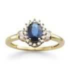 Genuine Sapphire & 1/4 Ct. T.w. Diamond 10k Gold Ring