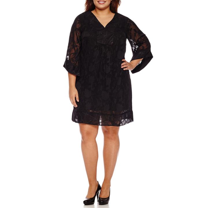 Robbie Bee 3/4 Sleeve Lace Sheath Dress-plus