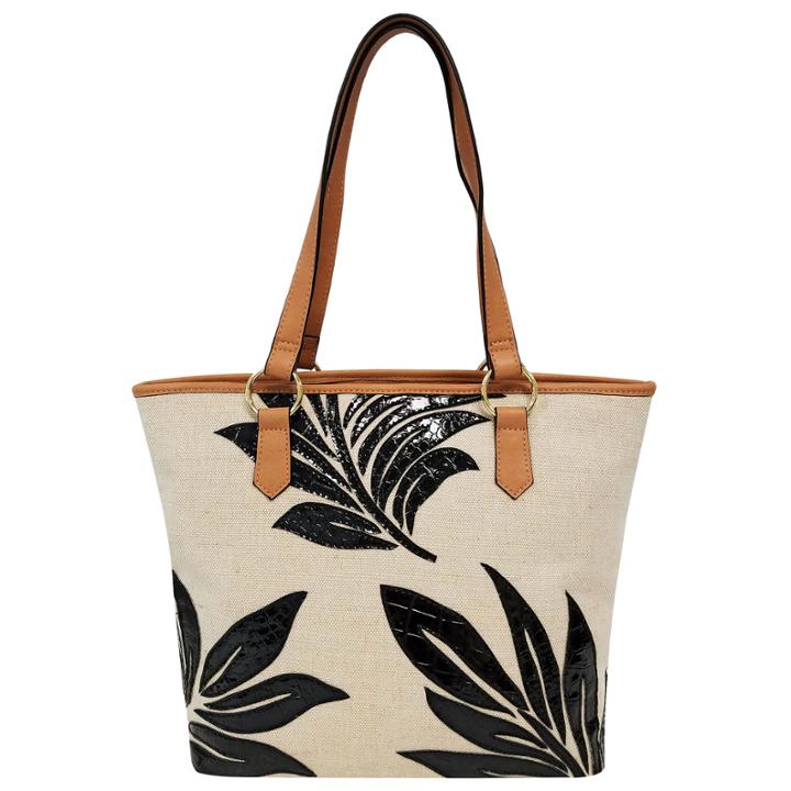 St. John's Bay Leaf Applique Tote Bag