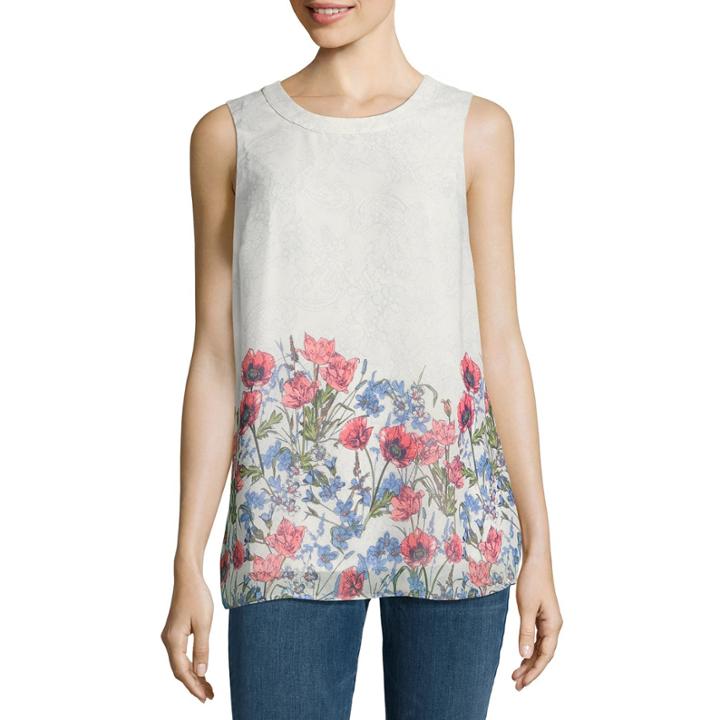Alyx Sleeveless Round Neck Chiffon Floral Blouse