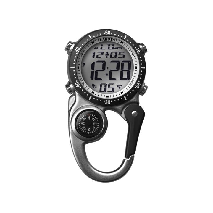 Dakota Men's Silver Digital Mini-clip Pocket Watch