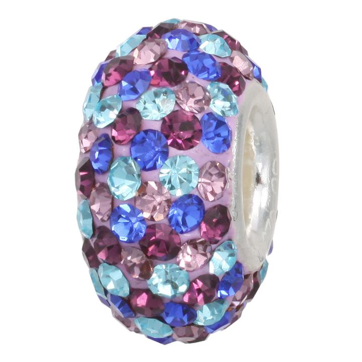 Forever Moments Pav Blue & Purple Crystal Charm Bracelet Bead