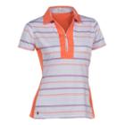 Short Sleeve Stripe Jersey Polo Shirt - Plus