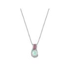 Lab Created Opal & Pink And White Sapphire Sterling Silver Pendant