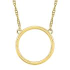 Womens 10k Gold Round Pendant Necklace