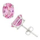 Lab Created Pink Sapphire 10k Gold 8mm Stud Earrings