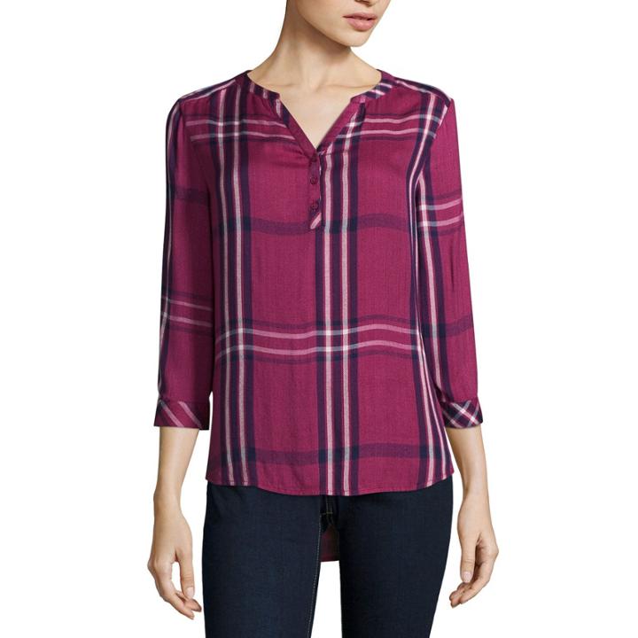St. John's Bay Long Sleeve Fitted Sleeve Henley Shirt