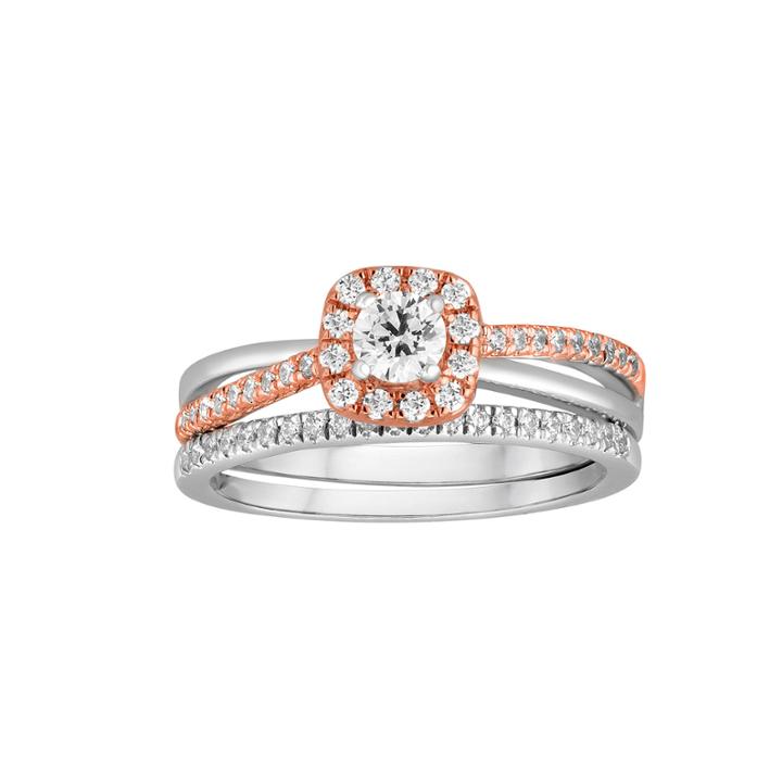 I Said Yes&trade; 1/2 Ct. T.w. Diamond 10k Two-tone Gold Bridal Set