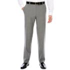 Men's Jf Texture Stretch Gray Flat-front Straight-leg Slim Pants