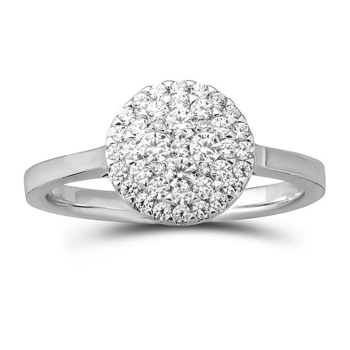 Womens 1/4 Ct. T.w. Genuine Diamond White 14k Gold Cluster Ring