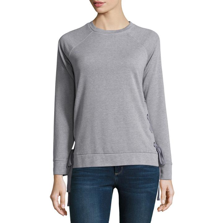 A.n.a. Long Sleeve Side Tie Sweatshirt