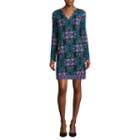 Nicole By Nicole Miller Long Sleeve Floral Shift Dress