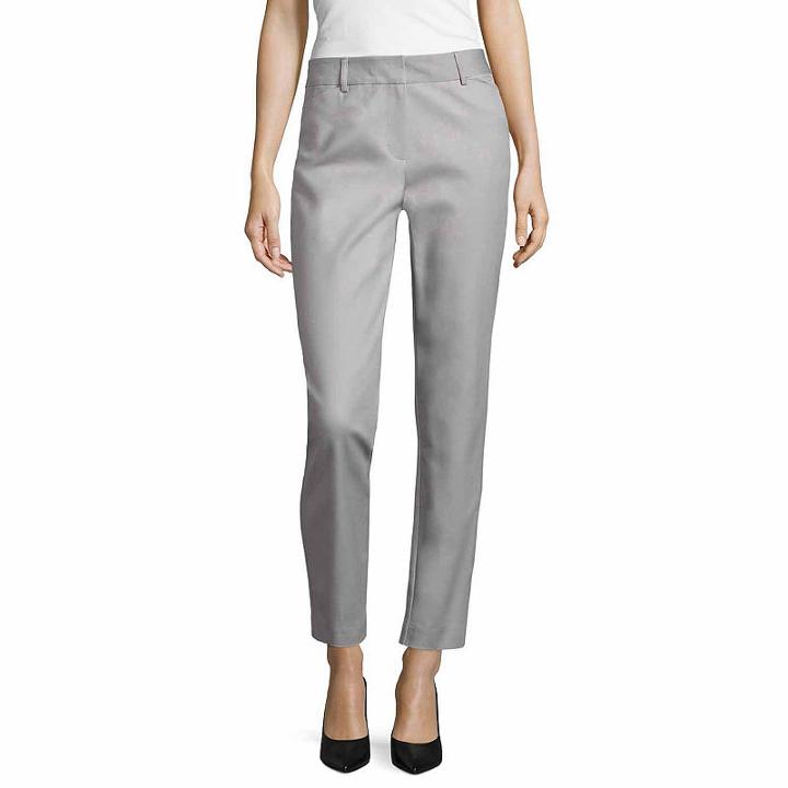Liz Claiborne Classic Fit Double Cotton Emma Pant - Tall Inseam 30
