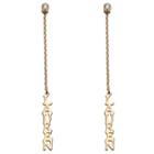 Simulated White Cubic Zirconia 14k Gold Over Silver Drop Earrings