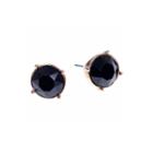 Gloria Vanderbilt Gold-tone Jet Black Crystal Stud Earrings