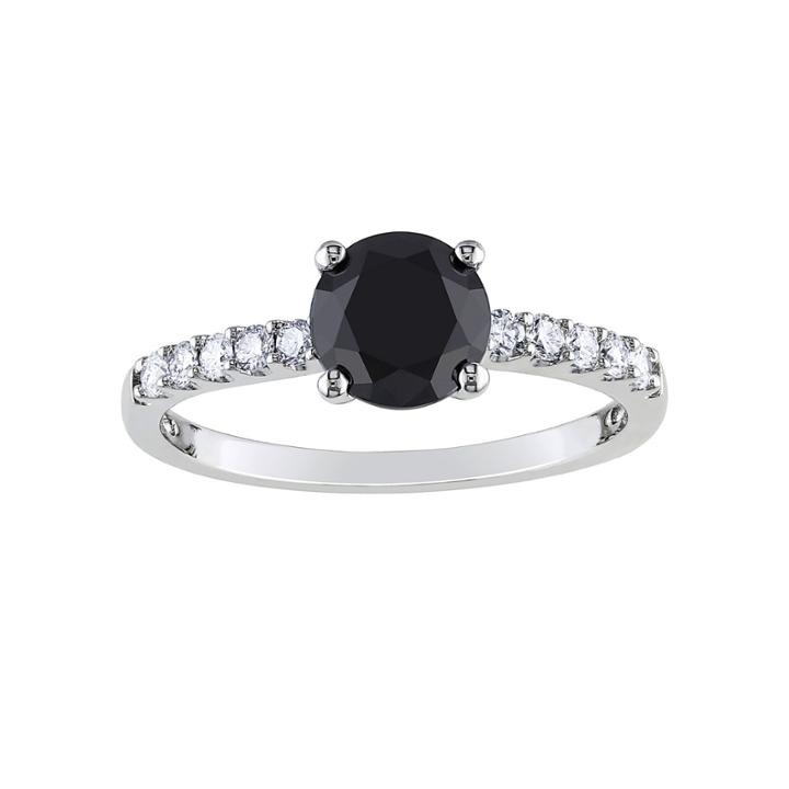 Midnight Black Diamond 1 1/4 Ct. T.w. White & Color-enhanced Black Diamond Engagement Ring