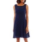 Rn Studio By Ronni Nicole Sleeveless Stretch Eyelet Lace Fit-and-flared Dress