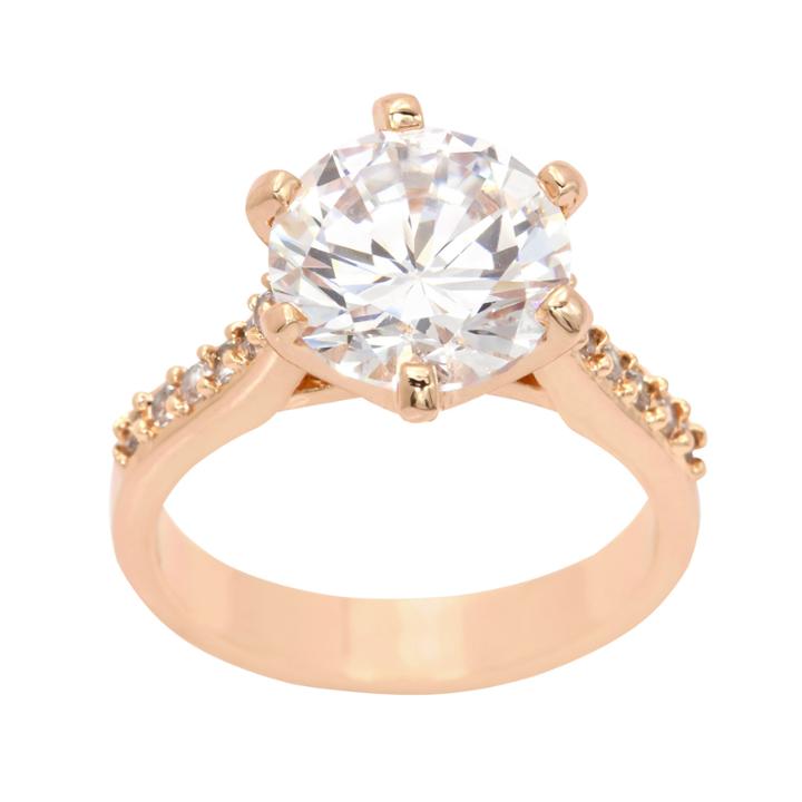 Sparkle Allure Womens Greater Than 6 Ct. T.w. Lab Created Clear Brass Cocktail Ring