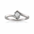 Promise My Love Womens 1/5 Ct. T.w. Princess White Diamond 14k Gold Promise Ring