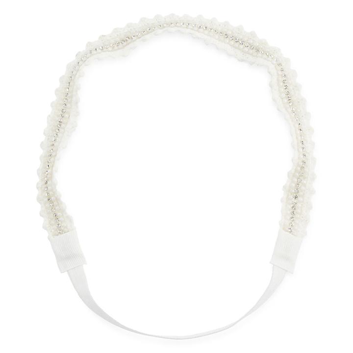 Carole Simulated Pearl And Crystal Elastic Hair Band