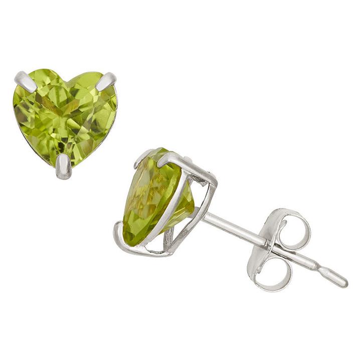 Genuine Green Peridot 6.1mm Stud Earrings