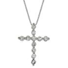 Womens 1/2 Ct. T.w. Genuine White Diamond 14k White Gold Cross Pendant Necklace