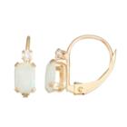 White Opal Rectangular Drop Earrings