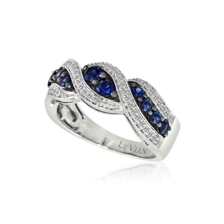 Limited Quantities Grand Sample Sale By Le Vian Blueberry Sapphires & 1/5 Ct. T.w. Vanilla Diamonds 14k Vanilla Gold Weave Band