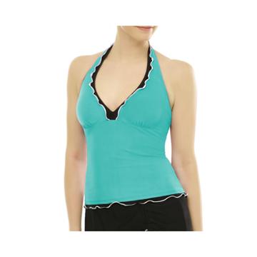 Studio By Christina Frilled Halter Tankini Swim Top