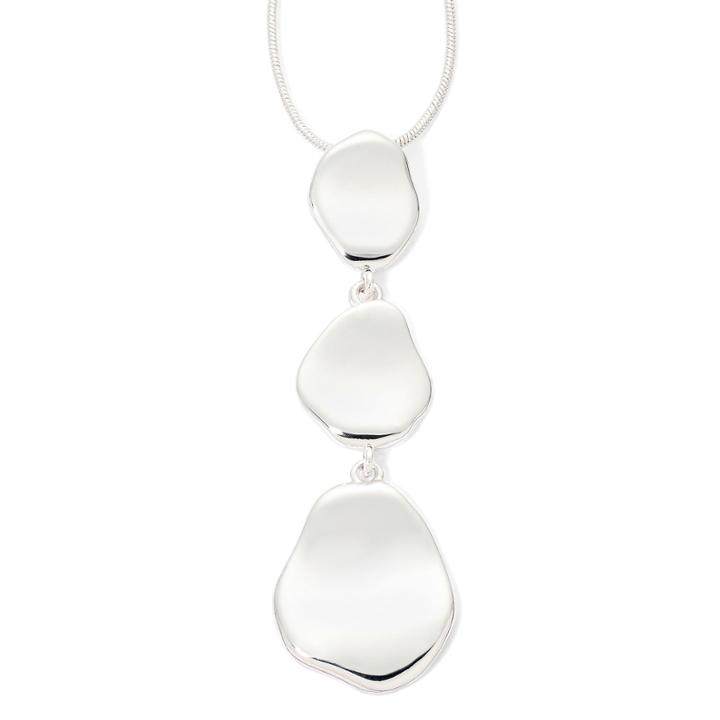 Liz Claiborne Triple Drop Silver-tone Pendant Necklace