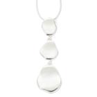 Liz Claiborne Triple Drop Silver-tone Pendant Necklace