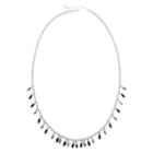 Liz Claiborne Black Stone Silver-tone Shaky Necklace